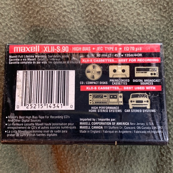 NIP Maxwell 90 minute High Bias XLII-S audio cassette. Black magnetite. - Picture 4 of 6